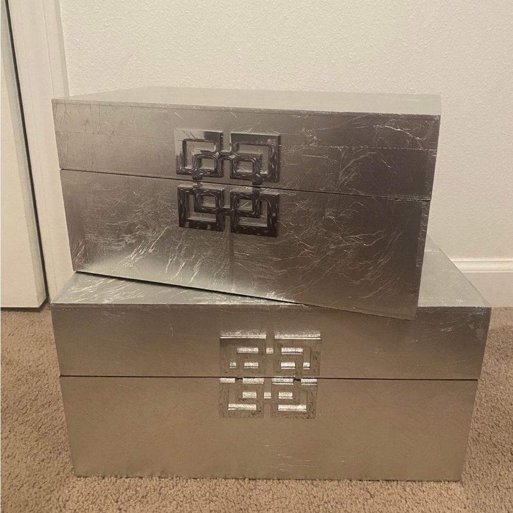 Z Gallerie Silver Ming Boxes